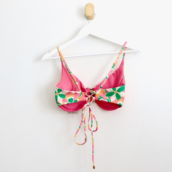 NEW! Kenny Flowers THE ACAPULCO Underwire Bikini Top Pink Green SZ S, DD - Picture 14 of 16